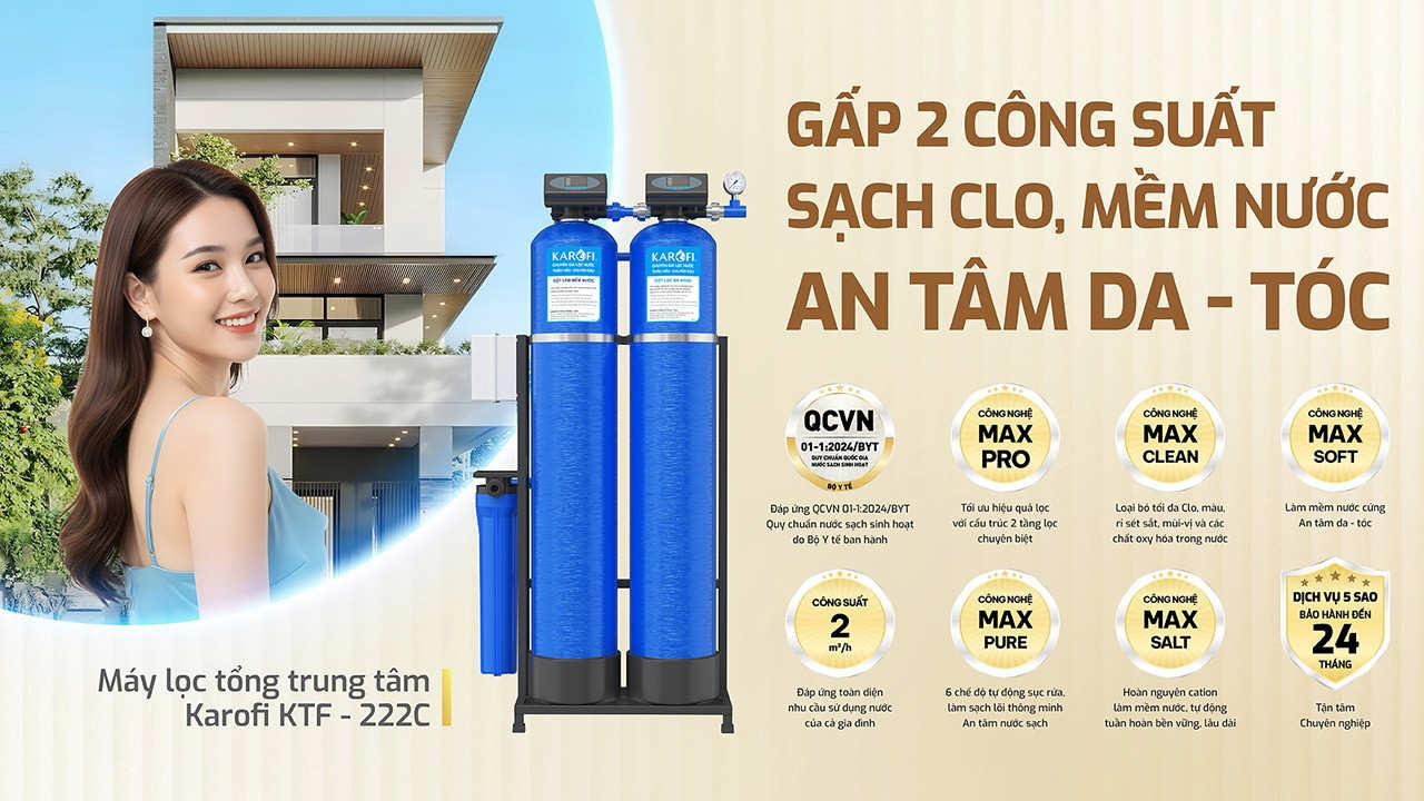 Máy lọc nước tổng đầu nguồn Karofi KTF - 222C